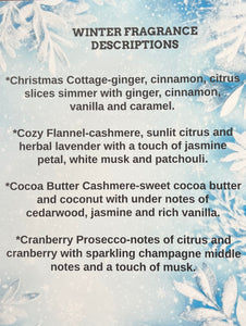 Handmade Hand Poured Soy Wax Melts Winter Fragrances