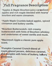 Load image into Gallery viewer, Handmade Hand Poured Soy Wax Melts Fall Fragrances