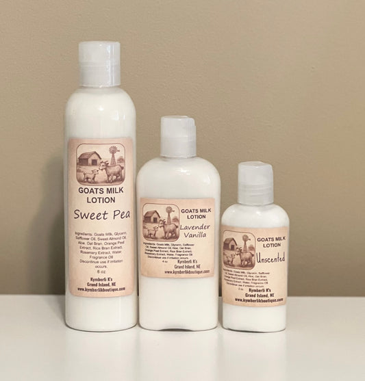 Goats Milk Lotion Available in 2 oz, 4 oz or 8 oz