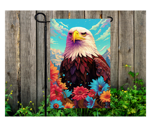 Yard Flag Garden Flag Indoor Outdoor Decor Decoration 12" x 18" Polyester Vibrant Colorful Bald Eagle Floral Mountains