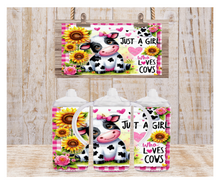 Load image into Gallery viewer, 12 oz Stainless Steel Drink Sippy Cup Toddler 2 Lids Straw Just A Girl Who Loves Cows