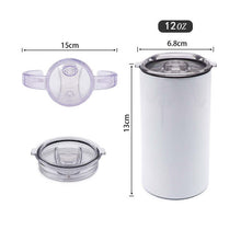Load image into Gallery viewer, 12 oz Stainless Steel Drink Sippy Cup Toddler 2 Lids Straw Cute Christmas Cow Santa Hat