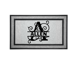 Personalized Door Welcome Mat Wedding Anniversary Housewarming Gift 18" x 30" 2 Styles Choices Letter A