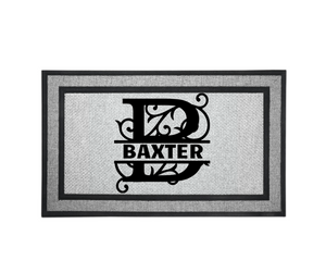 Personalized Monogram Door Welcome Mat Wedding Anniversary Housewarming Gift 18" x 30" 2 Styles Choices Letter B