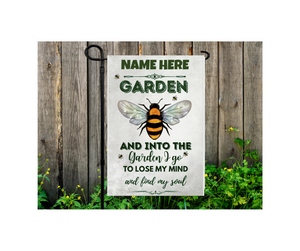 Yard Flag Garden Flag 12" x 18" Polyester Bee Lose Mind Find Soul Custom with Name