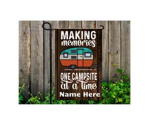Yard Flag Garden Flag 12" x 18" Polyester Camping Memories with Name