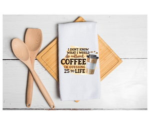 Waffle Towel Kitchen Bath 16" X 24" Without Coffee 25 to Life