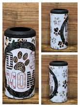 Load image into Gallery viewer, 12 oz Stainless Steel 4 in 1 Can Cooler 2nd Lid Straw Bottle Can Dog Mom Paw Prints