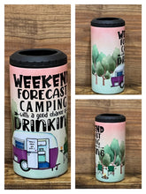 Load image into Gallery viewer, 12 oz Stainless Steel 4 in 1 Can Cooler 2nd Lid Straw Bottle Can Weekend Forecast Drinking Camping