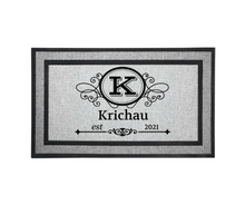 Load image into Gallery viewer, Personalized Monogram Door Welcome Mat Wedding Anniversary Housewarming Gift 18&quot; x 30&quot; 2 Styles Choices Letter K