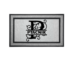 Personalized Monogram Door Welcome Mat Wedding Anniversary Housewarming Gift 18" x 30" 2 Styles Choices Letter P