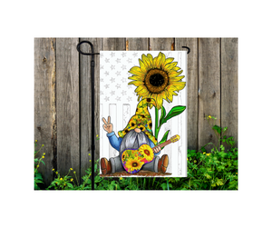 Yard Flag Garden Flag 12" x 18" Polyester Gnome Sunflower Guitar Flag
