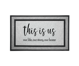 Door Mat Welcome, Wedding Gift, Housewarming 18" x 30" This is us Our Life Story Home
