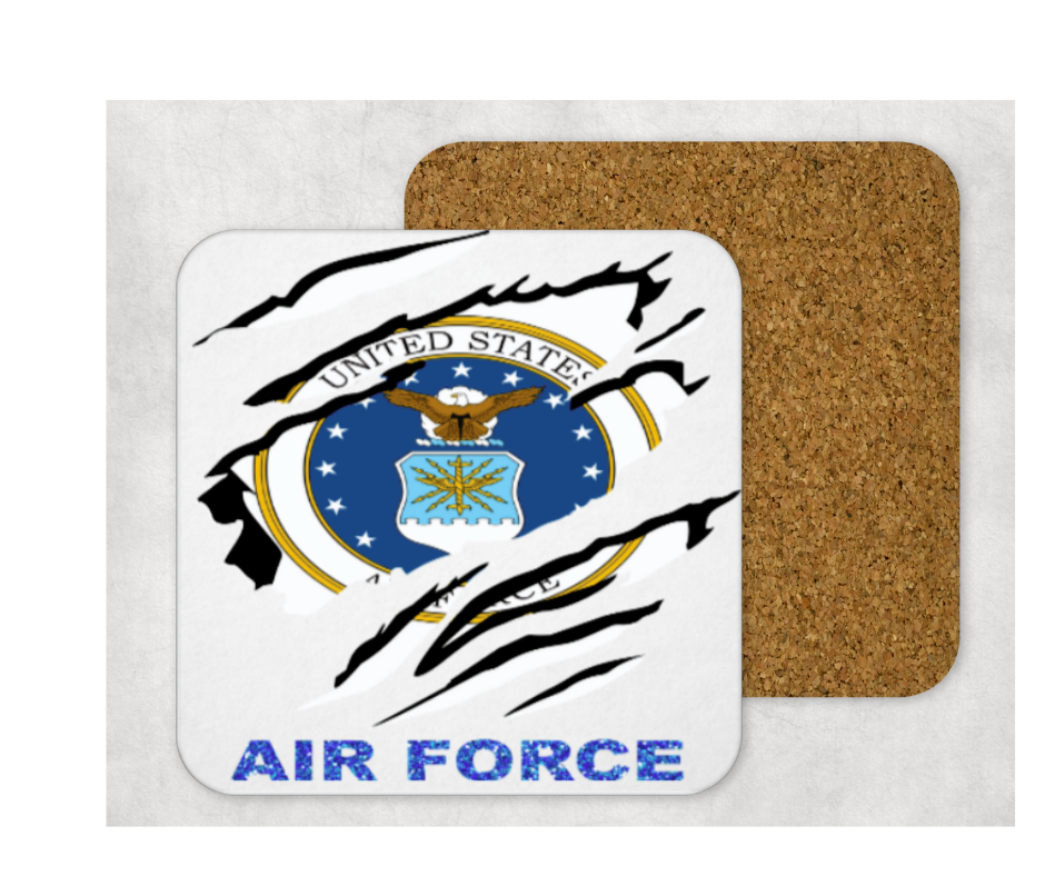 Hardboard Cork Back Single One Square Coaster Gift Housewarming Home United States Air Force