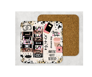Hardboard Cork Back Single One Square Coaster Gift Housewarming Home Small Business Owner Occupation