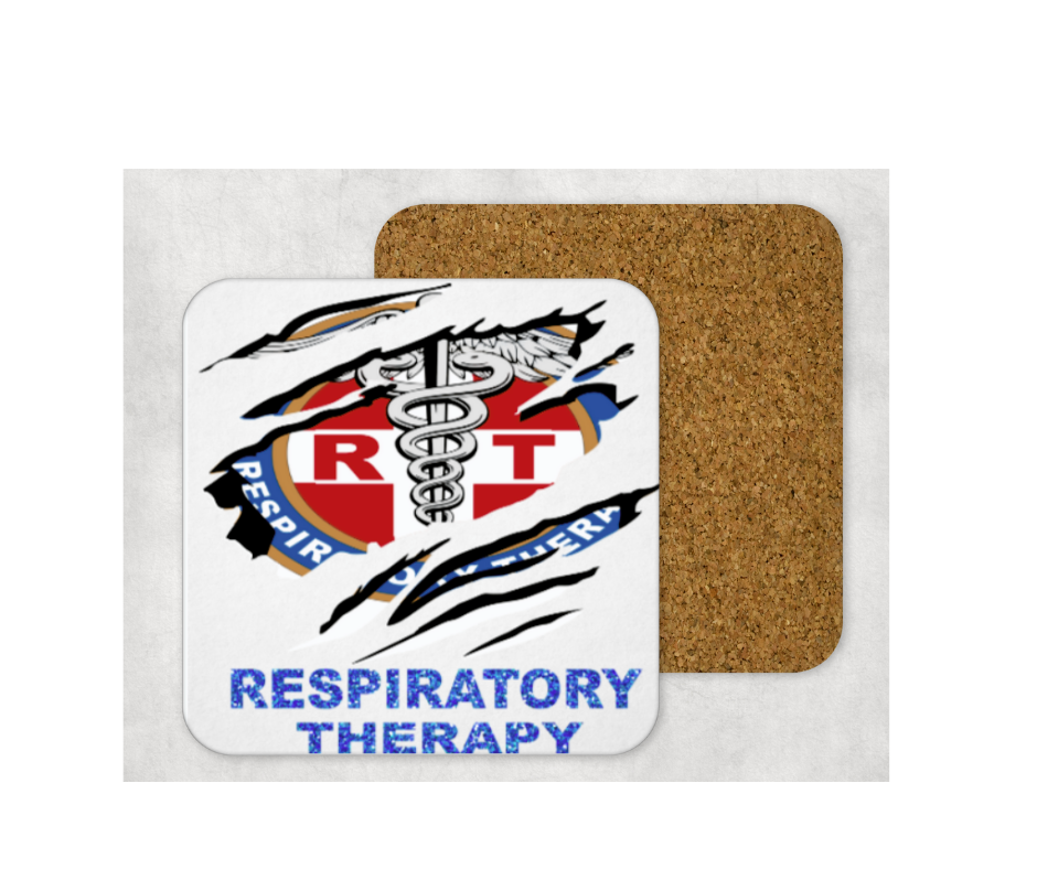 Hardboard Cork Back Single One Square Coaster Gift Housewarming Home Respiratory Therapy Medical