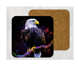 Hardboard Cork Back Set of 4 Square Coasters Gift Housewarming Home Eagles Wildlife
