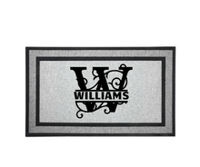 Load image into Gallery viewer, Personalized Monogram Door Welcome Mat Wedding Anniversary Housewarming Gift 18&quot; x 30&quot; 2 Styles Choices Letter W