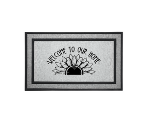 Door Mat Welcome, Wedding Gift, Housewarming 18" x 30" Welcome To Our Home Sunflower