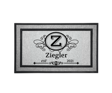 Load image into Gallery viewer, Personalized Monogram Door Welcome Mat Wedding Anniversary Housewarming Gift 18&quot; x 30&quot; 2 Styles Choices Letter Z